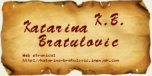 Katarina Bratulović vizit kartica